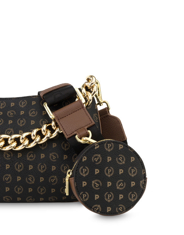 Borsa Pollini TE8490 Tracolla Heritage Pollini Nera con dettagli Marroni