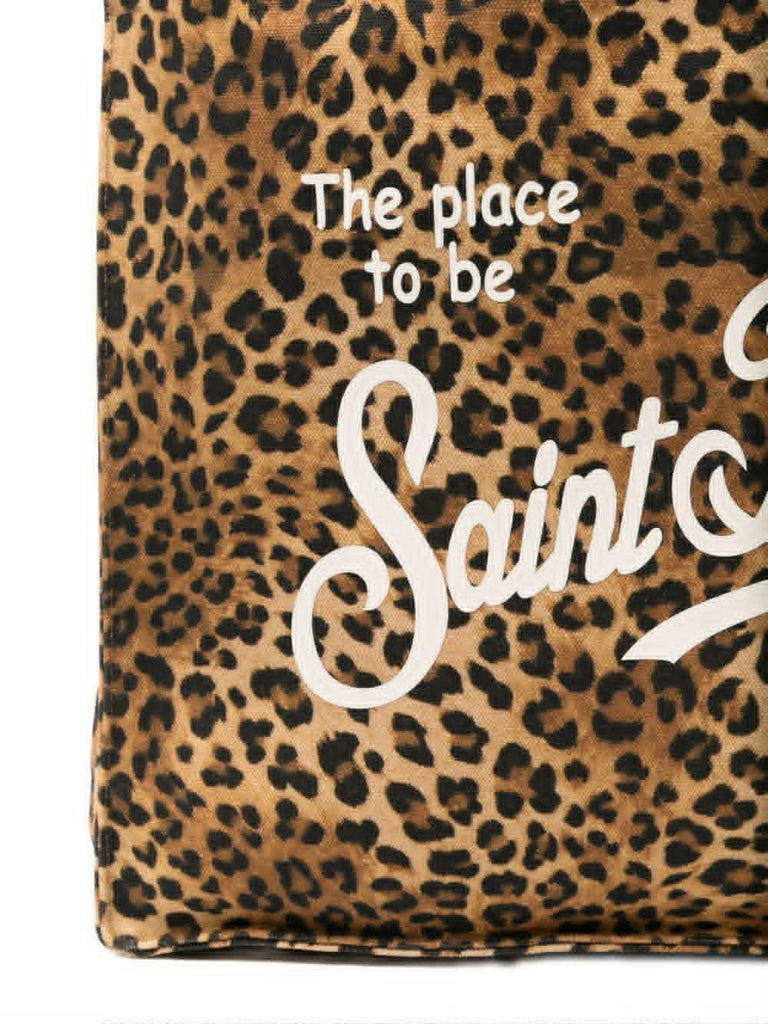 Borsa Saint Barth Essential Bag In Canvas Leopardato EBAGN007 00653L