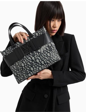 Borsa Armani exchange Tote bag logata Big 942689 3F742