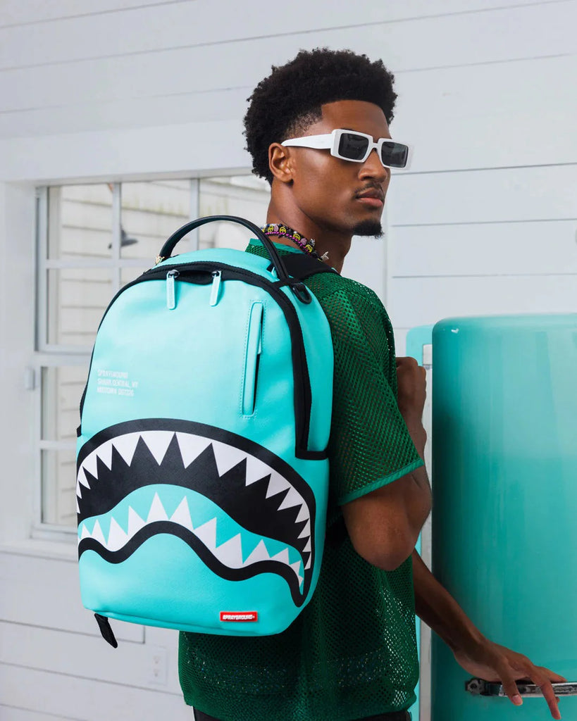 ZAINO SPRAYGROUND ART7015 SHARK CENTRAL AQUA DLXSV BACKPACK