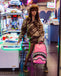 ZAINO SPRAYGROUND ART7694 PINK AND BLACK DRIP CHECK DLXSV BACKPACK