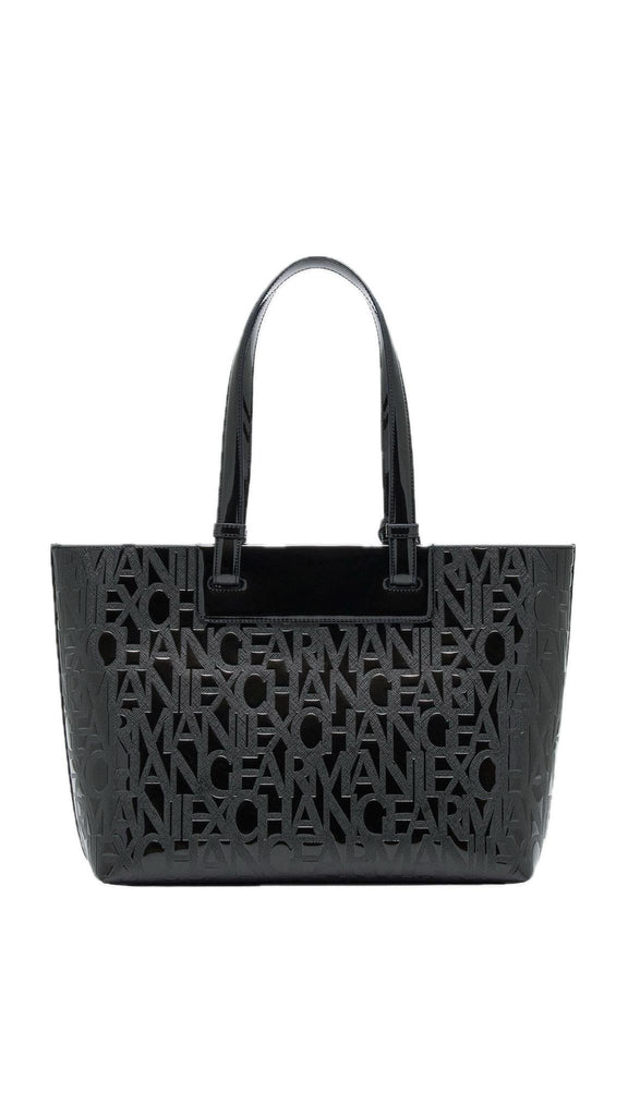 Borsa Armani Exchange XW001481 AF17290 Shopper logata in vernice