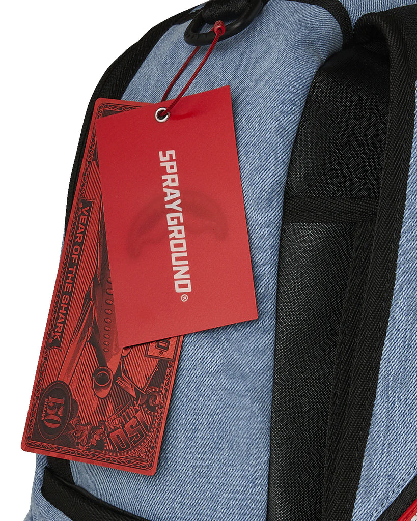 ZAINO SPRAYGROUND 8302 DENIM TEAR 3 AM PATCHES BACKPACK