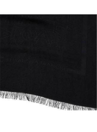 Pashmina Elisabetta Franchi SC01F46E2 rettangolare in jacquard con lettering logo