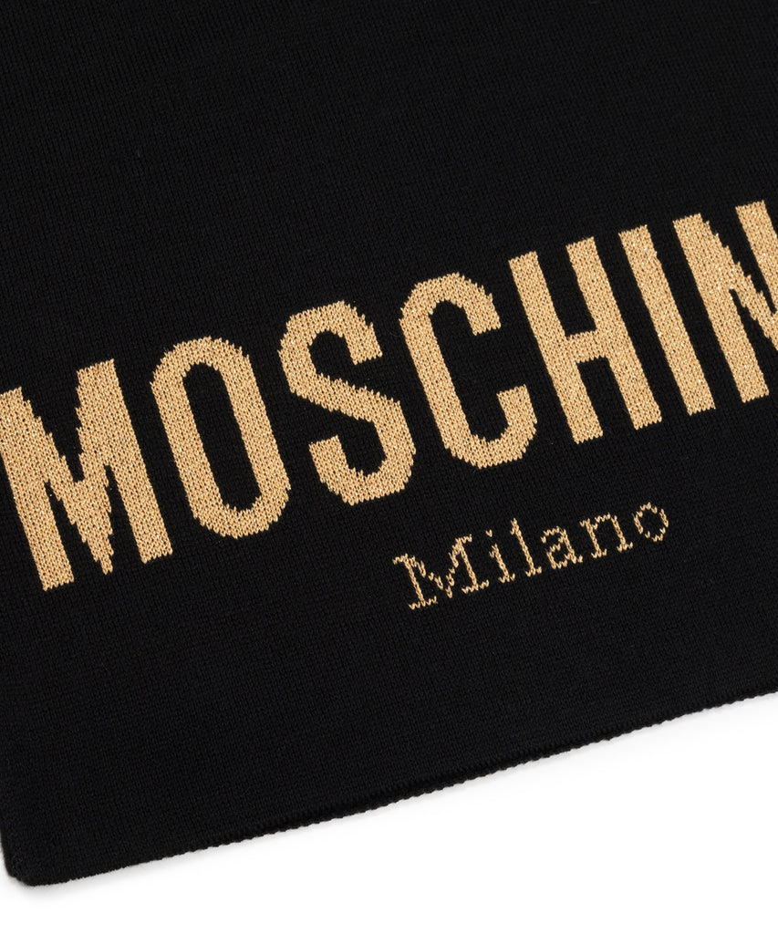 Sciarpa Moschino Art30718 M3001 logo lettering lurex