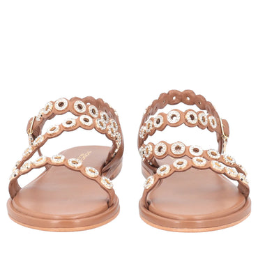 Scarpe Tosca Blu SS2623S234 Sandalo Marrakech in pelle con vele colore biscotto