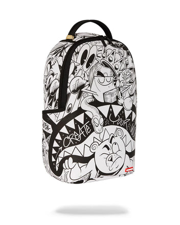 ZAINO SPRAYGROUND ART6852 HEAVY SHARKMOUTH DOODLE DLXSV BACKPACK