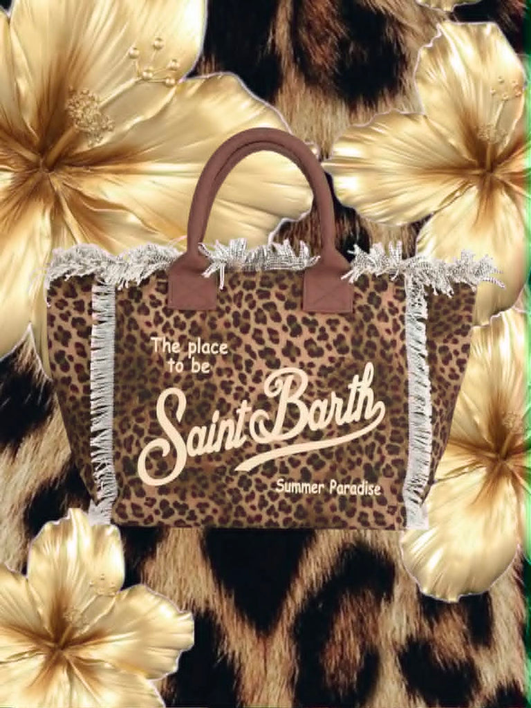 Borsa Mare Saint Barth Vanity Sand Stampa Leopardata VANI001 00190L