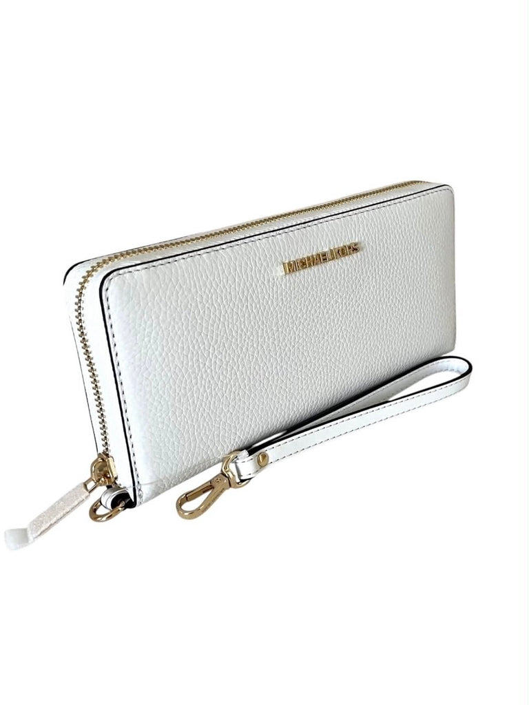 Portafogli Michael Kors Jet Set Travel Continental Leather Optic White 34F9GM9E9L