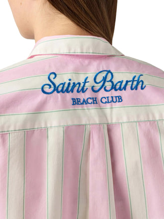 Camicia Saint Barth Brigitte In Cotone A Righe Con Ricamo Sport Club