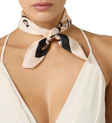 Foulard Elisabetta Franchi FO19F61E2 in seta con stampa lettering