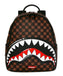 ZAINO SPRAYGROUND 9305 SHARKS IN PARIS WTF BUBBLE BROWN CHECK SAVAGE BACKPACK MEDIUM