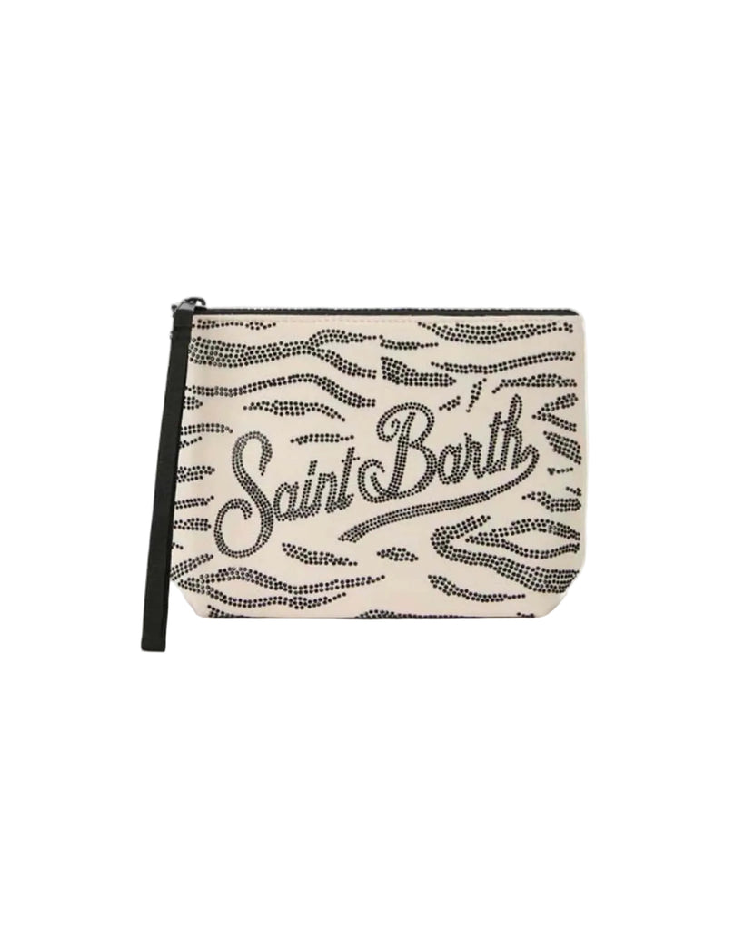 Pochette Saint Barth Con Strass Leopardato E Zebrato