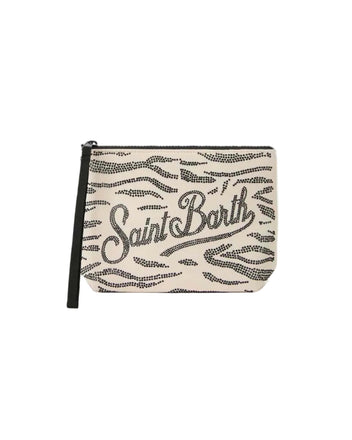 Pochette Saint Barth Con Strass Leopardato E Zebrato