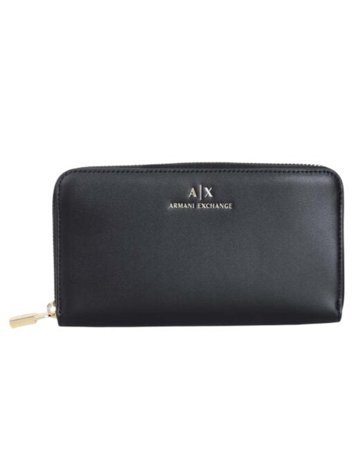 Portafoglio Armani Exchange XW000359 Zip Around Nero con lucchetto