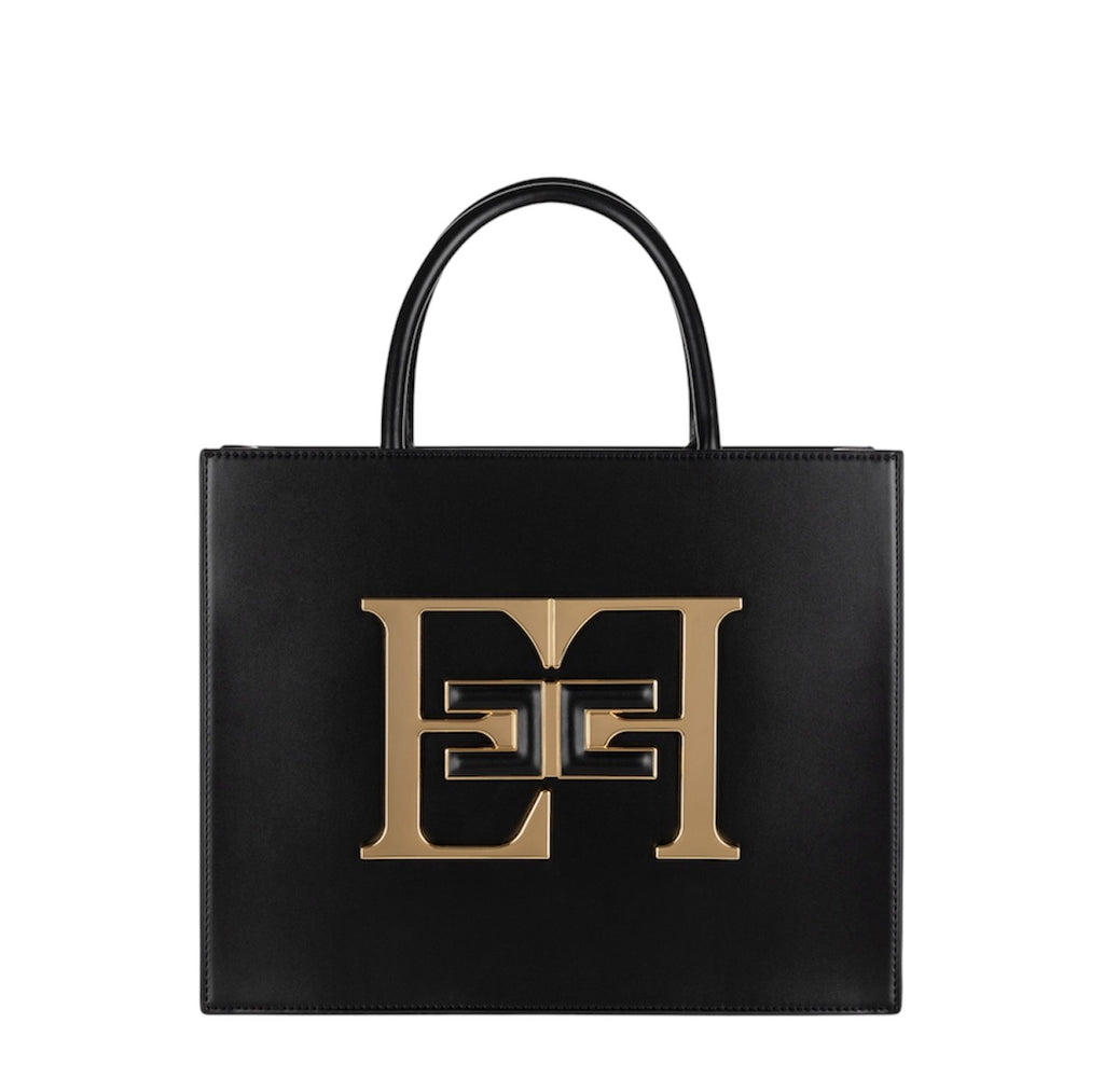 Borsa Elisabetta Franchi BS05A46E2 a mano media con logo Nero