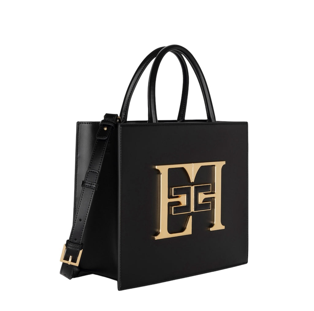Borsa Elisabetta Franchi BS05A46E2 a mano media con logo Nero
