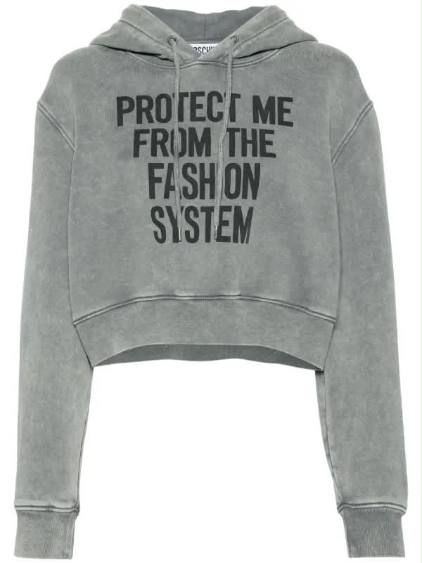 Felpa Moschino Cropped Protect Me From The Fascion System DA1709