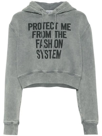 Felpa Moschino Cropped Protect Me From The Fascion System DA1709