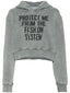 Felpa Moschino Cropped Protect Me From The Fascion System DA1709