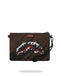 POCHETTE SPRAYGROUND 8969 SMEARED GRUNGE BROWN BLACK CROSSBODY CLUTCH
