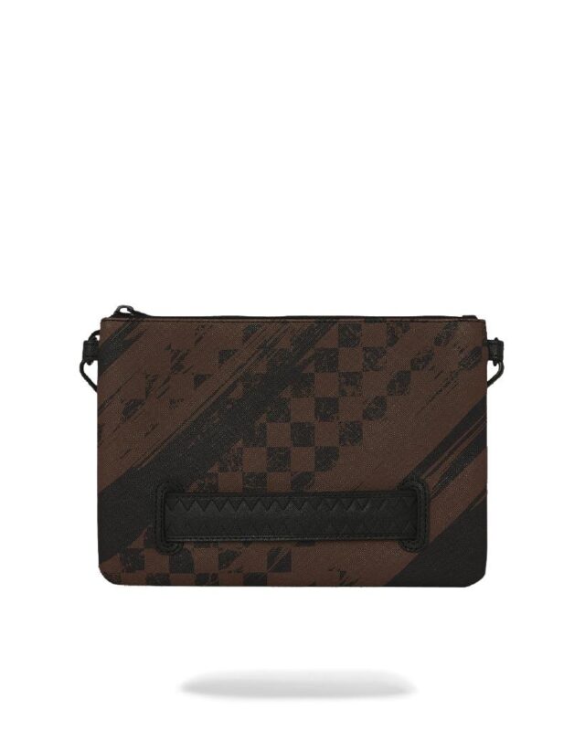 POCHETTE SPRAYGROUND 8969 SMEARED GRUNGE BROWN BLACK CROSSBODY CLUTCH