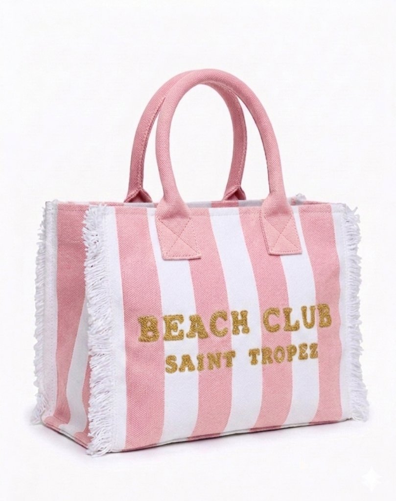 Borse Marinette Saint Tropez Medium In Canvas Beach Club