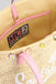 Saint Barth Rafia City Mid Bag beige con logo Saint Barth ricamato e charm RAFC002