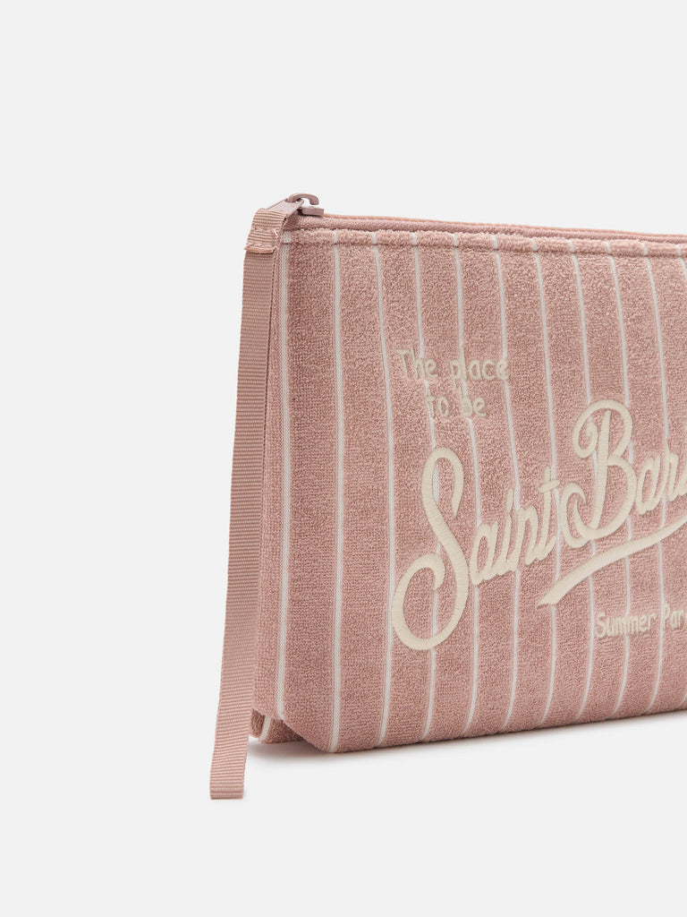 POCHETTE SAINT BARTH ALINE EFFETTO SPUGNA CON FANTASIA A RIGHE IN RILIEVO
