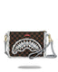 POCHETTE SPRAYGROUND 8295 CREAM AND BROWN TEAR CHECK CROSSOVER CLUTCH