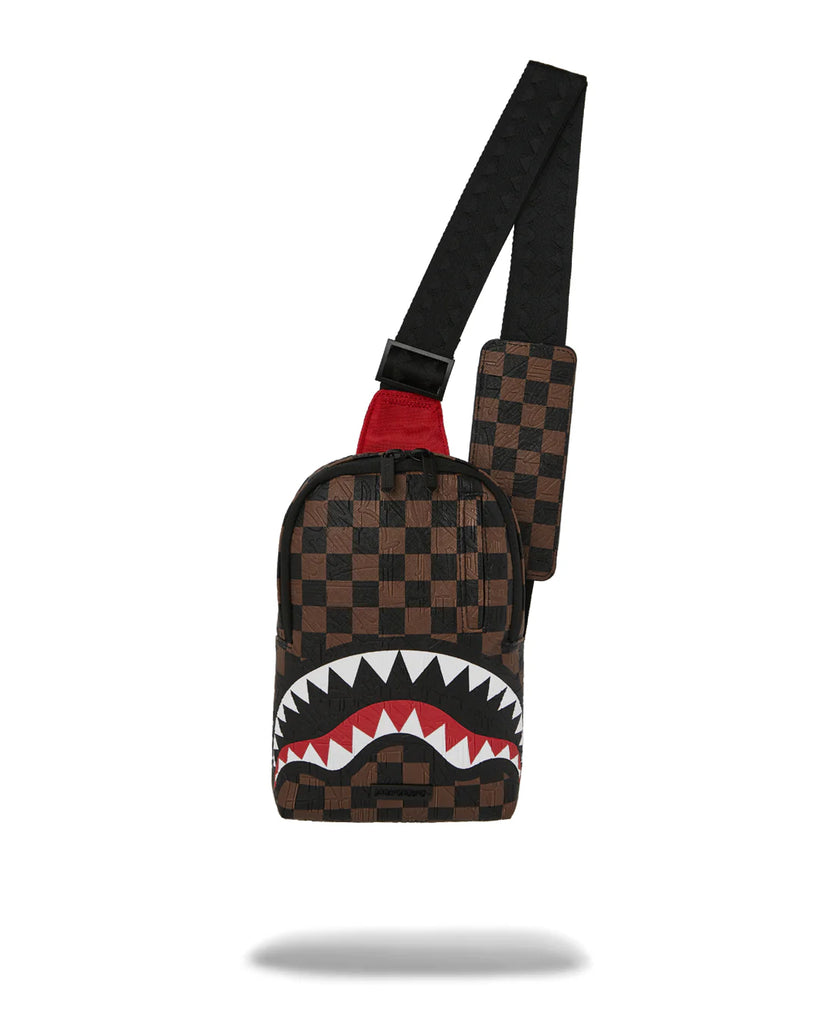 TRACOLLA SPRAYGROUND 8237 CHECK 2 EMBOSS BACKPACK SLING