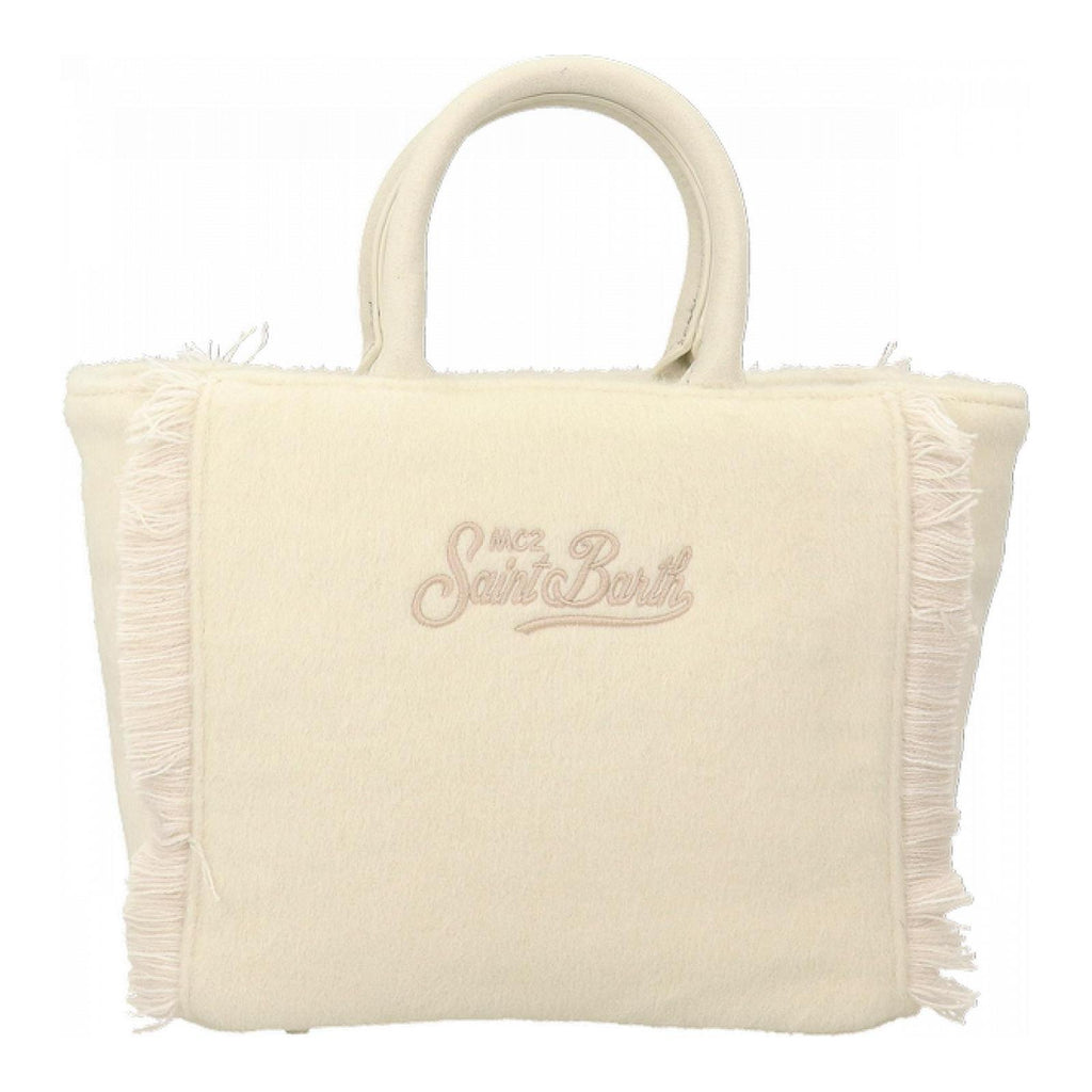 Borsa Saint Barth VAMI024 013201 Vanity Mini Felt in misto lana bianca