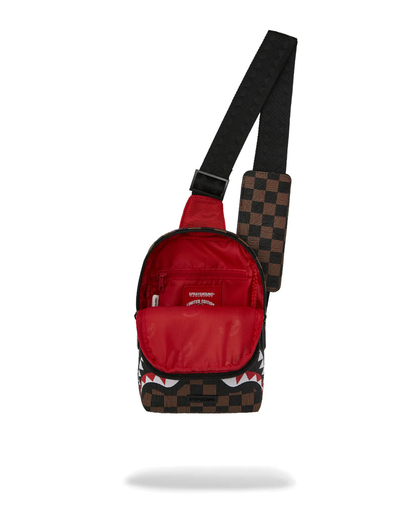 TRACOLLA SPRAYGROUND 8237 CHECK 2 EMBOSS BACKPACK SLING