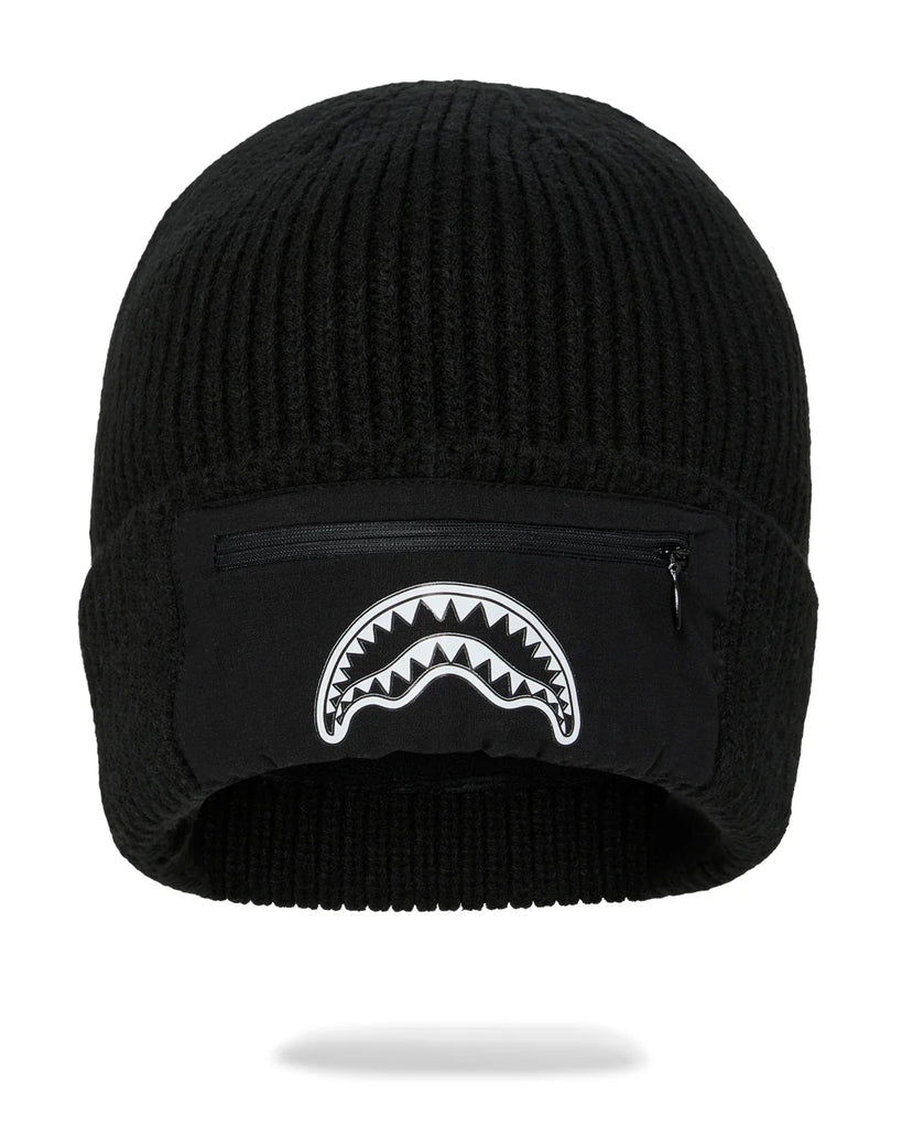 CAPPELLO SPRAYGROUND 417 BLACK POCKET BEANIE BLACK