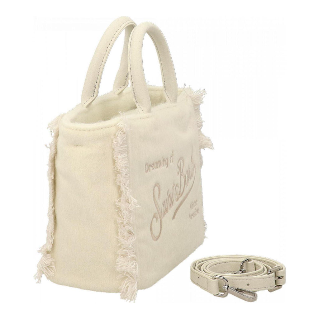 Borsa Saint Barth VAMI024 013201 Vanity Mini Felt in misto lana bianca