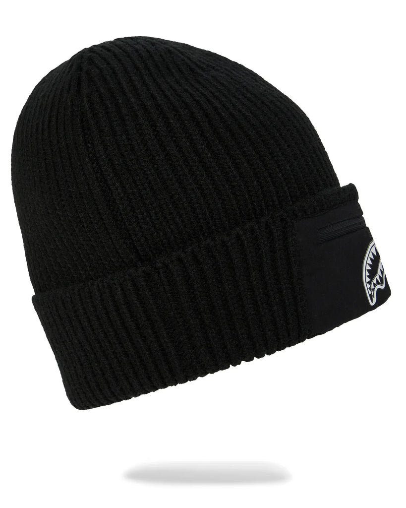 CAPPELLO SPRAYGROUND 417 BLACK POCKET BEANIE BLACK