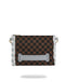 POCHETTE SPRAYGROUND 8295 CREAM AND BROWN TEAR CHECK CROSSOVER CLUTCH