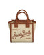 Borsa Saint Barth 01517 Vanity Bag mini canvas grain leather panna