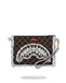 POCHETTE SPRAYGROUND 8295 CREAM AND BROWN TEAR CHECK CROSSOVER CLUTCH