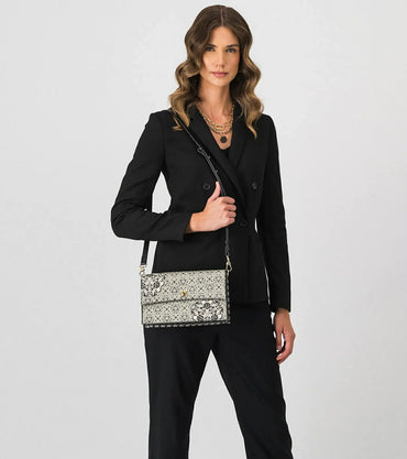 BORSA AXEL 1020 0996 CLUTCH GRANDE STAMPATA CON PATTA E TRACOLLA RIMOVIBILE