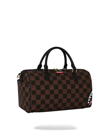 Borsa Sprayground bauletto Caracter Check Moini Duffle Marrone