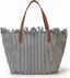 Borsa Saint Barth city bag fringe big micro stripes nero/bianco CBF0001 01769L