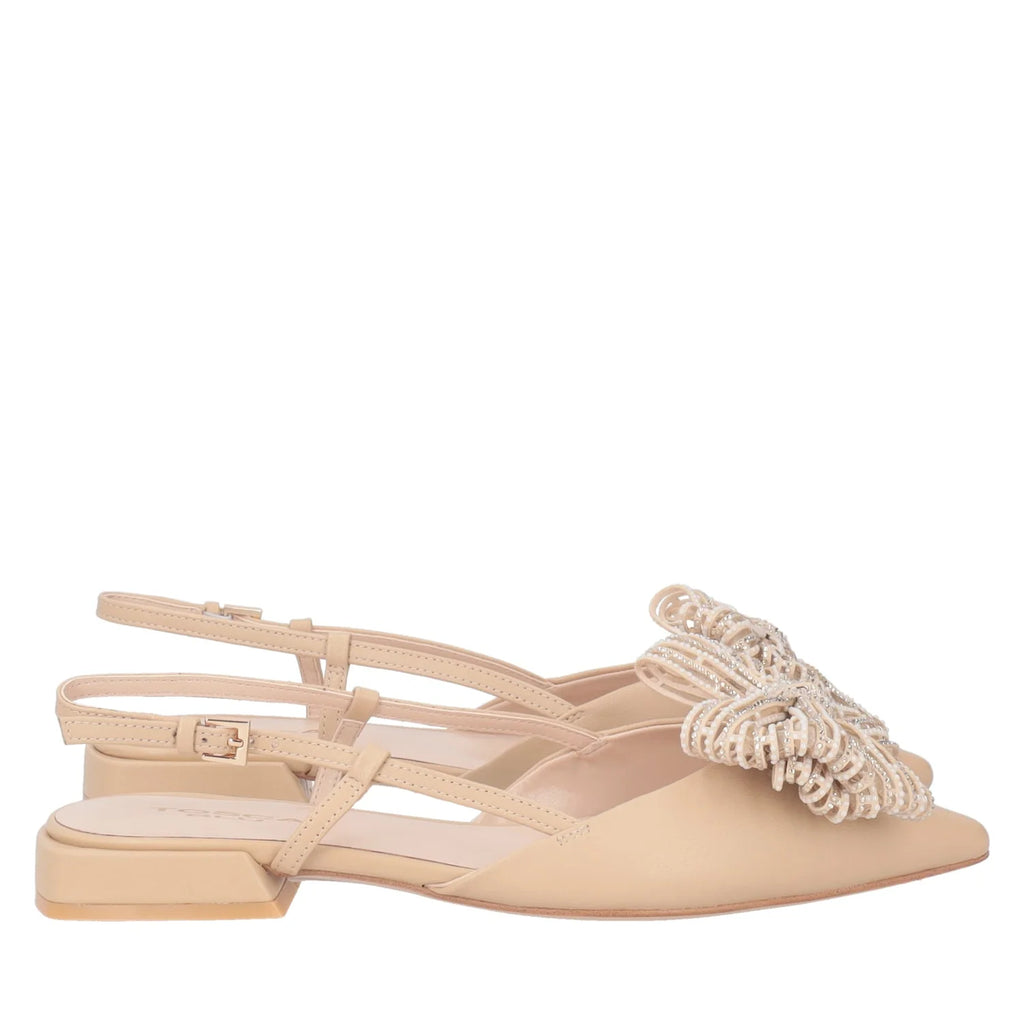 Scarpe Tosca Blu SS2519S182 Slingback Iris con fiocco colore beige