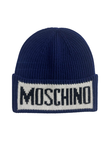 Cappello Moschino Art60077 M5540 uomo con risvolto e logo