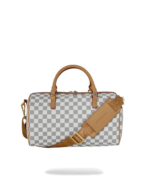 BORSA SPRAYGROUND 9398 BAULETTO EMBOSSED CREAM CHECK MINI DUFFLE