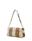 Borsa Pollini SC4639 A Spalla Interplay In Fabric Suede Ed Heritage Pvc Taupe/avorio