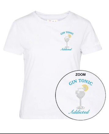 T-shirt Emilie in cotone con ricamo Gin Tonic