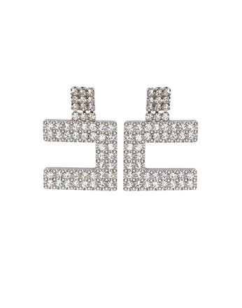 Orecchini Elisabetta Franchi OR07B46E2 logo in strass