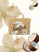 Borsa Vanity Mini Straw Hibiscus 1110 EMB VAMI009 03047L
