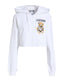 Moschino Felpa Cropped Con Zip Logo E Orsetto Sul Cuore EV1706